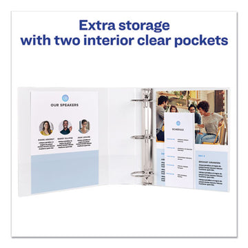 Avery® Economy View Binder With Round Rings , 3 Rings, 1" Capacity, 8.5 X 5.5, White, (5806) freeshipping - TVN Wholesale